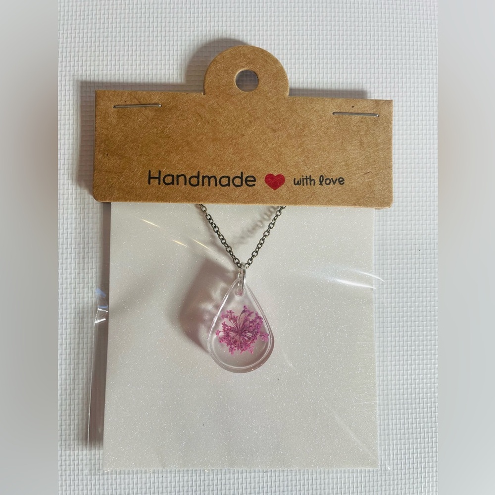 Hand Crafted Resin Floral Pendant Necklace